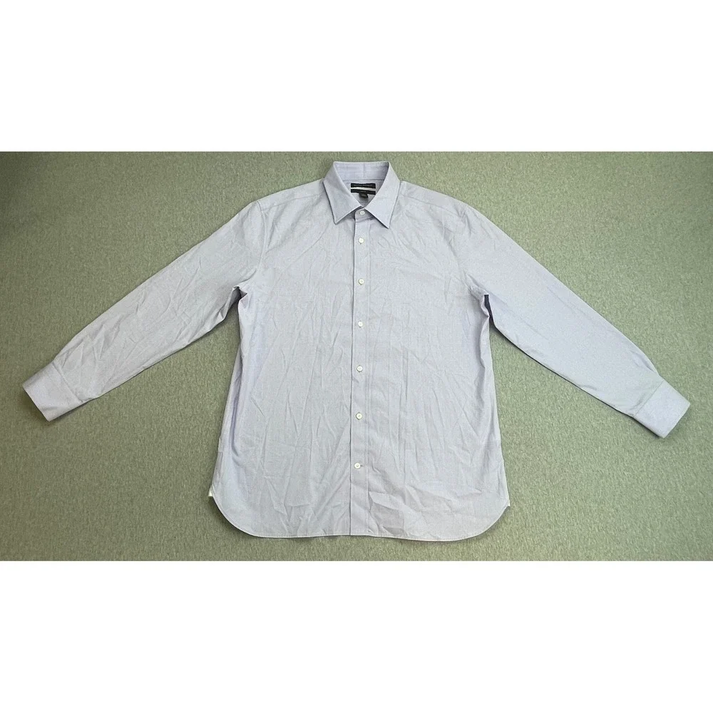 Banana Republic Shirt Mens Large Striped 100% Cotton Slim Fit Button Up Monogram